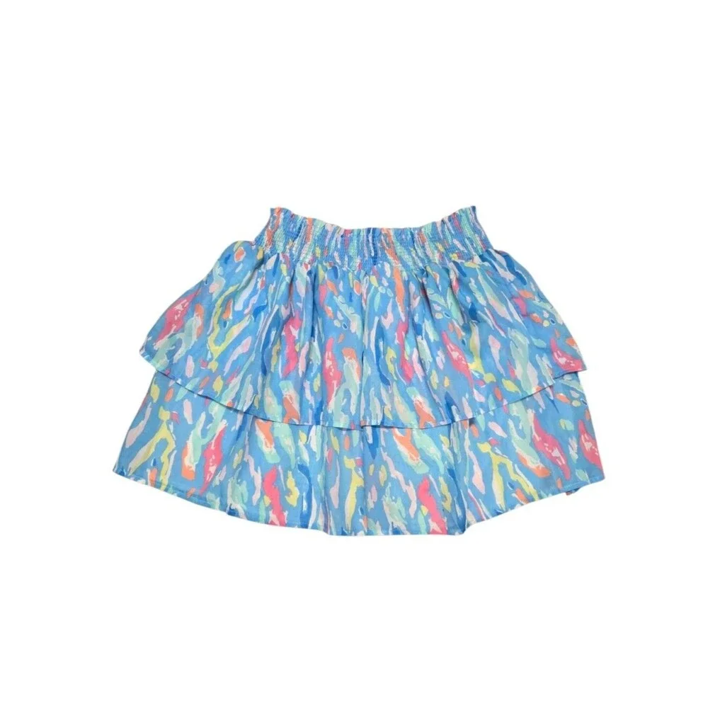 Michelle McDowell Elastic Waist Tiered Ruffle Mini Skirt